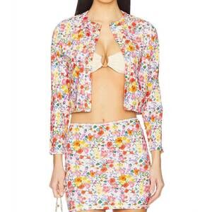 NEW LA PORTE lauren swim cardigan in floral print